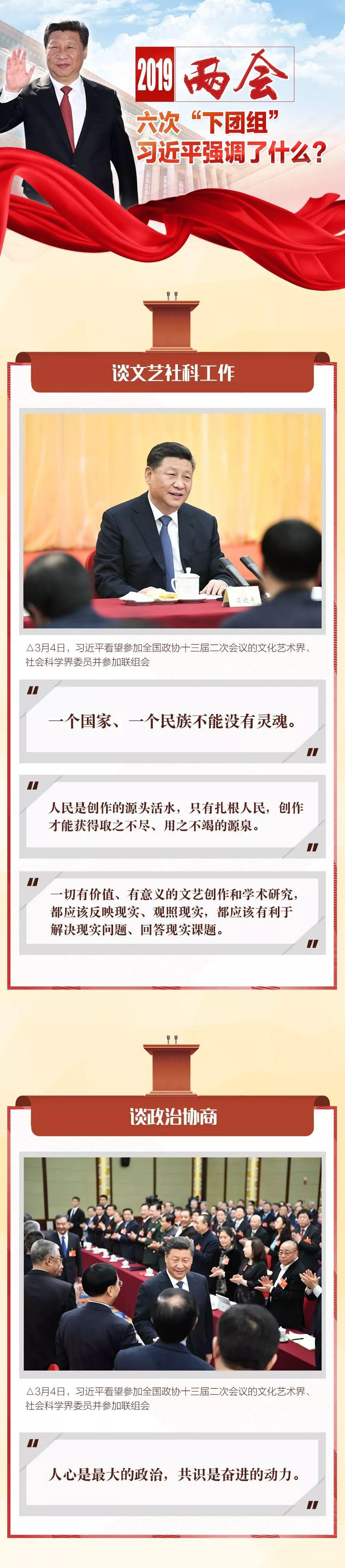 一图了解2019年两会金句 习近平六下团组都强调了什么?